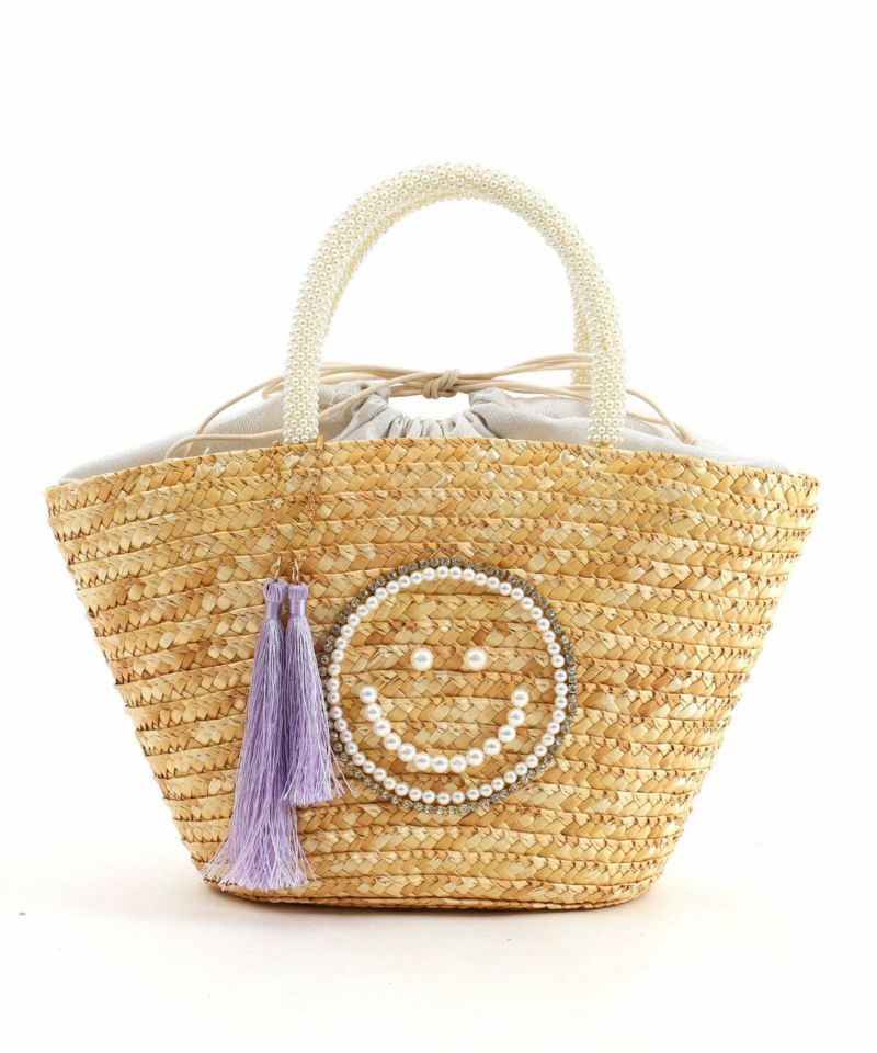 【COO SPECIAL WEEK】SMILEY 珍珠刺繡珠子提手籃袋